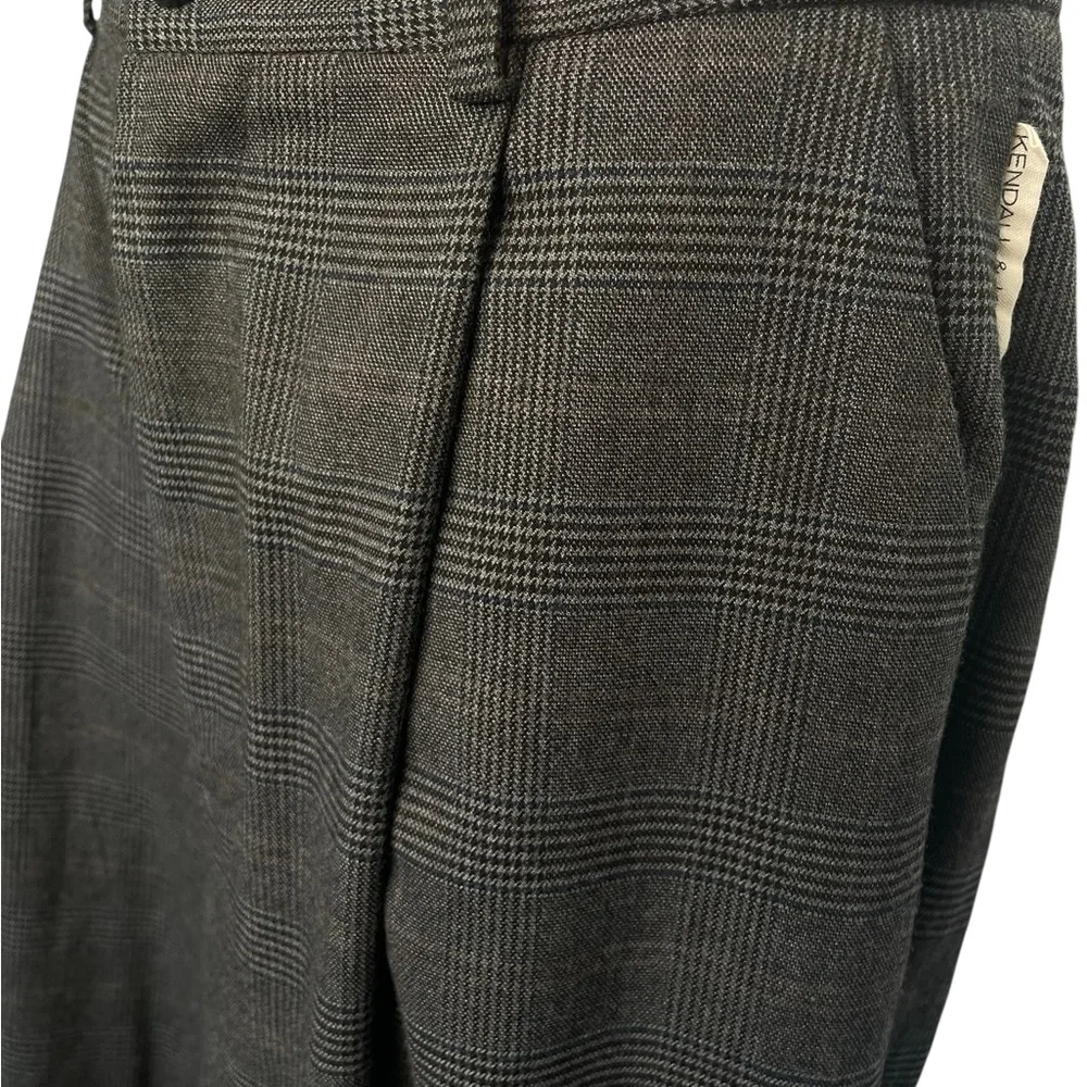 π Kendall & Kylie Gray/Blue Plaid Wide-Leg Trousers - Size Large - Picture 5 of 13